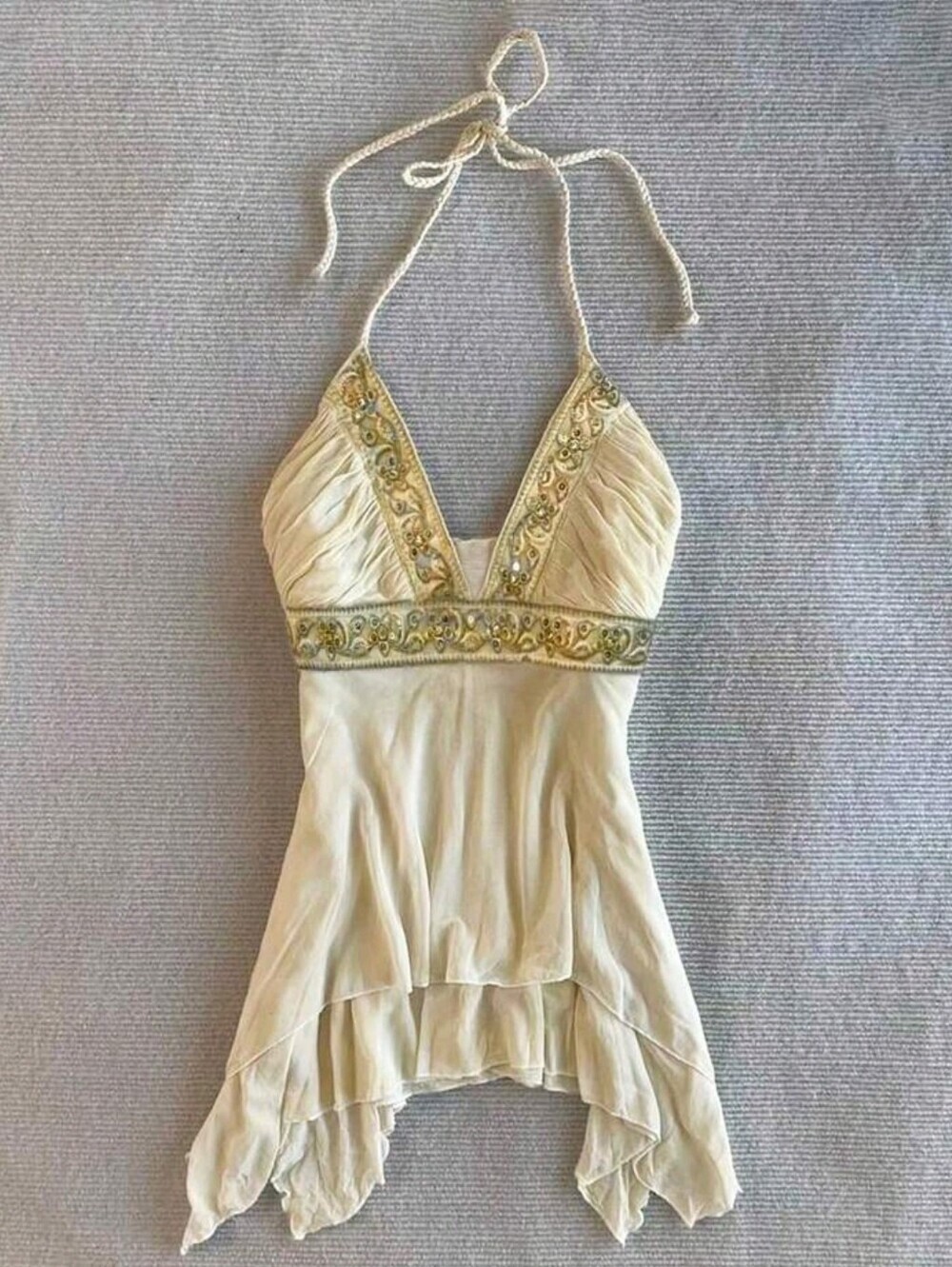 Women's Tie-Neck Ruched Fitted Casual Top
